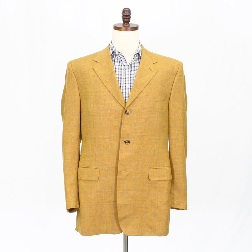Canali 42L Brown Blazer Sport Coat Jacket 3-Button Check Y412